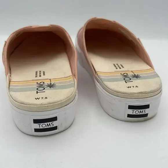 Toms Alpargata Indio Mule Sneaker Spanish Villa Pink Pique Mesh Slide Shoes 7.5 - Picture 5 of 8